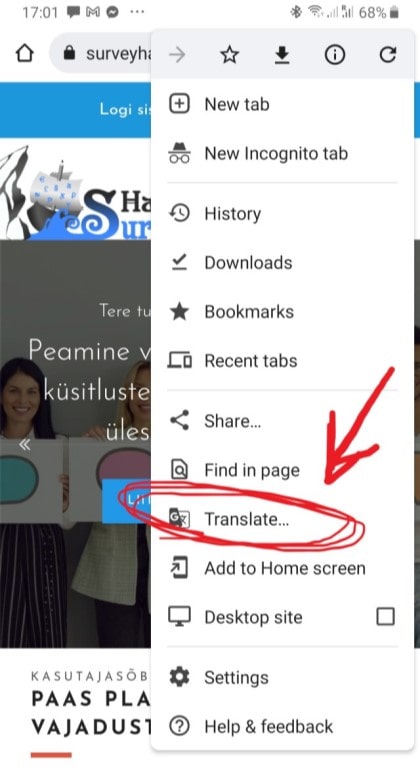 mobile Browsererweiterungen für die maschinelle Übersetzung verwenden